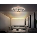 Plafonieră aluminiu titan mat, cristale din plastic transparent, mai multe niveluri prin întrerupător de perete, culorile pot fi fixate, funcție de memorie, LxLxA: 1060x600x137mm, incl. LED 39W 230V, sursă 4200lm, ieșire 2500lm, CCT 2700/4500/6500K - imagine 2