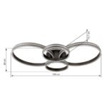 Plafonieră aluminiu titan mat, cristale din plastic transparent, mai multe niveluri prin întrerupător de perete, culorile pot fi fixate, funcție de memorie, LxLxA: 1060x600x137mm, incl. LED 39W 230V, sursă 4200lm, ieșire 2500lm, CCT 2700/4500/6500K - imagine 6