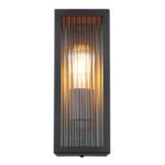 Corp de iluminat pentru exterior metal negru mat, sticlă transparentă, satinată, direcția luminii: în sus, IP44, sticlă canelată, l x I: 120x320mm, A: 140mm, fără bec 1x E27 60W 230V - imagine 5