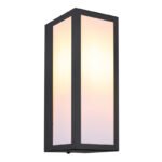 Corp de iluminat pentru exterior metal negru mat, policarbonat alb, direcția luminii: în sus, IP44, l x I: 120x320mm, A: 140mm, fără bec 1x E27 60W 230V