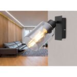 Aplică Hdera, Negru mat, LED 15W, H200mm, Globo