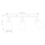 Spot metal negru mat, sticlă fumuriu, LxLxA: 470x90x215mm, excl. 3x E27 15W 230V - imagine 5