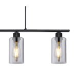 Suspensie metal negru mat, sticlă fumurie, LxLxH: 980x100x1200, excl 4xE27 60W 230V - imagine 5