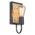 Aplica de perete metal negru mat, frânghie de cânepă maro, în sus, LxH: 120x280, AL: 130, excl 1xE27 60W 230V