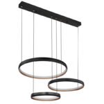 Suspensie metal negru/auriu, alb acrilic, reglabilă, mai multe niveluri prin întrerupător de perete, culorile pot fi fixate, memorie, lumină de noapte, telecomandă, 2xAAA, 800x505x1500mm, LED 55W 230V, sursa 7400lm, iesire 3000lm, CCT 2700 -6000K - imagine 3
