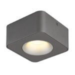Spot LED aluminiu gri închis, plastic gri, plastic transparent, LxLxH: 117x117x55mm, incl. LED 6,5W 230V, sursă 730lm, ieșire 360lm, 3000K