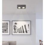 Spot LED aluminiu gri închis, plastic gri, plastic transparent, LxLxH: 224x117x55mm, incl. LED 11W 230V, sursa 1240lm, iesire 600lm, 3000K - imagine 2