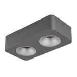 Spot LED aluminiu gri închis, plastic gri, plastic transparent, LxLxH: 224x117x55mm, incl. LED 11W 230V, sursa 1240lm, iesire 600lm, 3000K - imagine 3