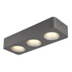Spot LED aluminiu gri închis, plastic gri, plastic transparent, LxLxH: 332x117x55mm, incl. LED 14W 230V, sursă 1600lm, ieșire 780lm, 3000K