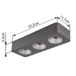 Spot LED aluminiu gri închis, plastic gri, plastic transparent, LxLxH: 332x117x55mm, incl. LED 14W 230V, sursă 1600lm, ieșire 780lm, 3000K - imagine 6