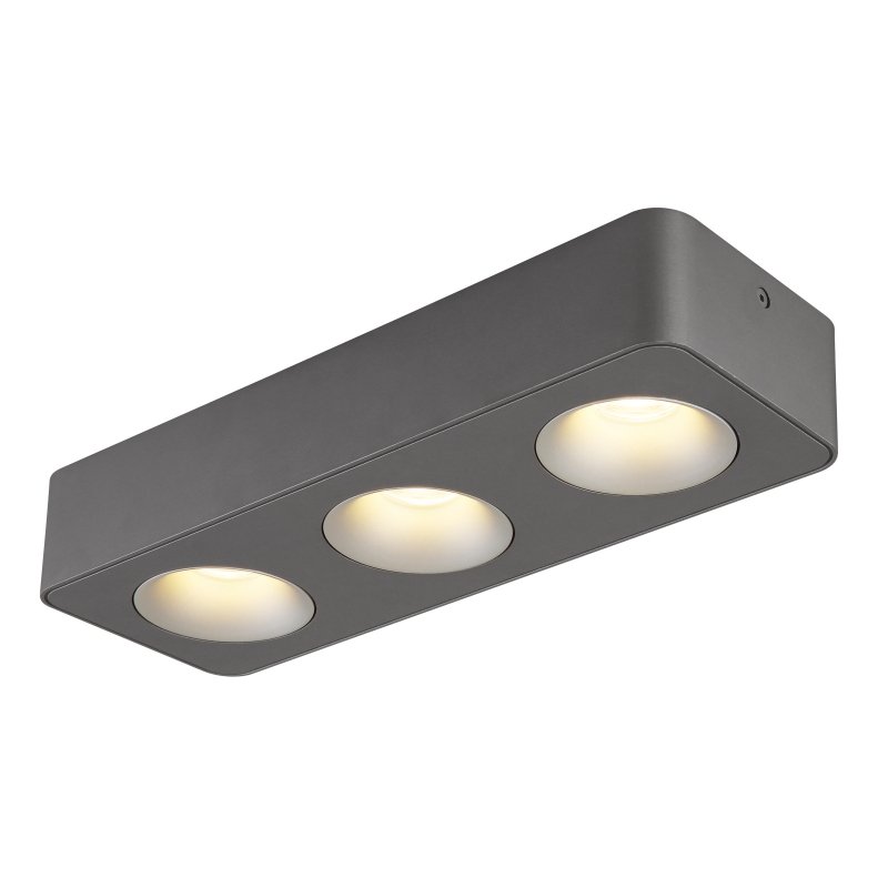 hangarau-43100-3-g28903 Spot LED aluminiu gri închis, plastic gri, plastic transparent, LxLxH: 332x117x55mm, incl. LED 14W 230V, sursă 1600lm, ieșire 780lm, 3000K - imagine 1