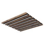 Plafonieră, metal negru mat, MDF cu efect de lemn închis, aluminiu negru mat, plastic opal, LxLxH: 450x450x50mm, incl. LED 30W 230V, sursă 3100lm, ieșire 1500lm, 3000K - imagine 3