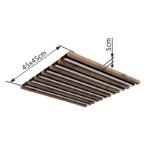 Plafonieră, metal negru mat, MDF cu efect de lemn închis, aluminiu negru mat, plastic opal, LxLxH: 450x450x50mm, incl. LED 30W 230V, sursă 3100lm, ieșire 1500lm, 3000K - imagine 6