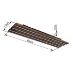 Plafonieră metal negru mat, MDF aspect lemn închis, aluminiu negru mat, plastic opal, LxWxH: 800x200x50mm, incl. LED 30W 230V, sursă 3100lm, ieșire 1500lm, 3000K - imagine 5