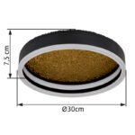Plafoniera aluminiu negru mat, metal auriu, alb acrilic, alb silicon, ø: 300mm, H: 90mm, cu LED 24W 230V, sursa 3120lm, iesire 1440lm, 3000K - imagine 6