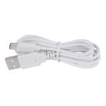 Lampa de masa plastic culoare piersici mat, plastic opal, cablu PVC alb, touch on/off, dimmer tactil continuu, USB-A 2.0 - USB-C, baterie inclusa CR18650 1800mAh, LxLxH: 125x100x410mm, lungime cablu 1000mm, incl 230V, sursa 70lm, iesire 25lm, 3000K - imagine 5