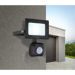 Aplicade  exterior din aluminiu turnat sub presiune negru, sticlă transparentă, pivotantă, IP44, senzor: H: 1-3m, 110 °, detectare până la 8m, LxH: 90x120, AL: 130, incl. 1xLED 10W 230V, sursă 1000lm, ieșire 950lm, 6000K - imagine 2