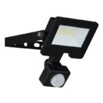 Aplicade  exterior din aluminiu turnat sub presiune negru, sticlă transparentă, pivotantă, IP44, senzor: H: 1-3m, 110 °, detectare până la 8m, LxH: 90x120, AL: 130, incl. 1xLED 10W 230V, sursă 1000lm, ieșire 950lm, 6000K - imagine 3