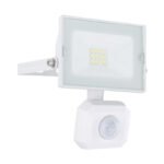 Aplica de exterior din aluminiu turnat sub presiune alba, sticlă transparentă, pivotant, IP44, senzor: H: 1-3m, 110 °, detectare până la 8m, LxH: 90x120, AL: 130, incl. 1xLED 10W 230V, sursă 1000lm, ieșire 950lm , 6000K - imagine 3