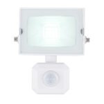 Aplica de exterior din aluminiu turnat sub presiune alba, sticlă transparentă, pivotant, IP44, senzor: H: 1-3m, 110 °, detectare până la 8m, LxH: 90x120, AL: 130, incl. 1xLED 10W 230V, sursă 1000lm, ieșire 950lm , 6000K - imagine 4