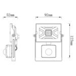 Aplica de exterior din aluminiu turnat sub presiune alba, sticlă transparentă, pivotant, IP44, senzor: H: 1-3m, 110 °, detectare până la 8m, LxH: 90x120, AL: 130, incl. 1xLED 10W 230V, sursă 1000lm, ieșire 950lm , 6000K - imagine 5
