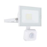 Aplica de exterior din aluminiu turnat sub presiune alba, sticlă transparentă, pivotant, IP44, senzor: H: 1-3m, 110 °, detectare până la 8m, LxH: 110x130, AL: 130, incl. 1 x LED 20W 230V, sursă 1900lm, ieșire 1800lm, 6000K - imagine 3
