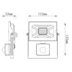 Aplica de exterior din aluminiu turnat sub presiune alba, sticlă transparentă, pivotant, IP44, senzor: H: 1-3m, 110 °, detectare până la 8m, LxH: 110x130, AL: 130, incl. 1 x LED 20W 230V, sursă 1900lm, ieșire 1800lm, 6000K - imagine 5