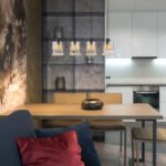Lampă cu suspensie metal negru mat, sticlă fumurie, picături de sticlă transparentă, cristale acrilice transparente, cablu PVC negru, L x l x I: 825x150x1200mm, fără 4x E27 60W 230V - imagine 2