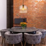 Lampă cu suspensie metal negru mat, sticlă fumurie, picături de sticlă transparentă, cristale acrilice transparente, cablu PVC negru, ø: 250mm, I: 1200mm, fără 1x E27 60W 230V - imagine 2