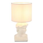Lampă de masă ceramică culoare curry, material textil culoare curry, cablu PVC alb, comutator basculant pe cablu, ø: 175mm, H: 330mm, lungime cablu 1300mm, excl. 1x E14 40W 230V - imagine 3