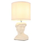 Lampă de masă ceramică culoare curry, material textil culoare curry, cablu PVC alb, comutator basculant pe cablu, ø: 175mm, H: 330mm, lungime cablu 1300mm, excl. 1x E14 40W 230V - imagine 4