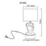 Lampă de masă ceramică gri, textil gri, cablu PVC alb, comutator basculant pe cablu, ø: 175mm, H: 330mm, lungime cablu 1300mm, excl. 1x E14 40W 230V - imagine 6