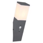Aplica de exterior din oțel inoxidabil antracit, plastic alb, IP44, LxH: 80x330mm, AL: 165mm, excl 1x E27 LED 15W 230V