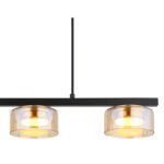 Suspensie metal negru mat, aluminiu auriu periat, sticlă chihlimbar, cablu PVC negru, LxLxH: 650x130x1100mm, incl. 3x GX53 LED 6W 230V, sursă 400lm, ieșire 330lm, 1800K, incl. bec LED 10162 - imagine 5
