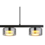 Suspensie metal negru mat, aluminiu negru periat, sticlă fumurie, cablu PVC negru, LxLxH: 650x130x1100mm, incl. 3x GX53 LED 6W 230V, sursă 400lm, ieșire 270lm, 1800K, incl. bec LED 10162 - imagine 5
