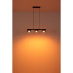 Suspensie metal negru mat, aluminiu negru periat, sticlă fumurie, cablu PVC negru, LxLxH: 650x130x1100mm, incl. 3x GX53 LED 6W 230V, sursă 400lm, ieșire 270lm, 1800K, incl. bec LED 10162 - imagine 6