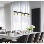 Suspensie metal negru mat, aluminiu negru periat, sticlă fumurie, cablu PVC negru, LxLxH: 650x130x1100mm, incl. 3x GX53 LED 6W 230V, sursă 400lm, ieșire 270lm, 1800K, incl. bec LED 10162