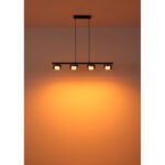 Suspensie metal negru mat, aluminiu negru periat, sticlă fumurie, cablu PVC negru, LxLxH: 900x130x1100mm, incl. 4x GX53 LED 6W 230V, sursă 400lm, ieșire 270lm, 1800K, incl. bec LED 10162 - imagine 5