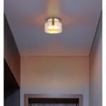 Plafonieră aluminiu periat auriu, sticlă chihlimbar, ø: 130mm, H: 85mm, incl. 1x GX53 LED 6W 230V, sursă 400lm, ieșire 300lm, 1800K, incl. bec LED 10162 - imagine 2