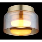 Plafonieră aluminiu periat auriu, sticlă chihlimbar, ø: 130mm, H: 85mm, incl. 1x GX53 LED 6W 230V, sursă 400lm, ieșire 300lm, 1800K, incl. bec LED 10162 - imagine 3