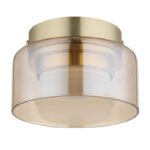 Plafonieră aluminiu periat auriu, sticlă chihlimbar, ø: 130mm, H: 85mm, incl. 1x GX53 LED 6W 230V, sursă 400lm, ieșire 300lm, 1800K, incl. bec LED 10162 - imagine 4