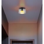 Plafonieră aluminiu negru periat, sticlă fumurie, ø: 130mm, H: 85mm, incl. 1x GX53 LED 6W 230V, sursă 400lm, ieșire 270lm, 1800K, incl. bec LED 10162 - imagine 2