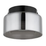 Plafonieră aluminiu negru periat, sticlă fumurie, ø: 130mm, H: 85mm, incl. 1x GX53 LED 6W 230V, sursă 400lm, ieșire 270lm, 1800K, incl. bec LED 10162 - imagine 3