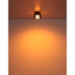 Plafonieră aluminiu negru periat, sticlă fumurie, ø: 130mm, H: 85mm, incl. 1x GX53 LED 6W 230V, sursă 400lm, ieșire 270lm, 1800K, incl. bec LED 10162 - imagine 4