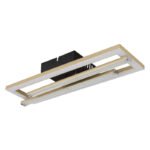 Plafonieră din plastic negru mat, plastic auriu mat, cristale de plastic transparent, plastic opal, LxLxA: 400x375x63mm, dimensiuni dreptunghiulare: 40 x 12 cm, dimensiuni tije: 34 x 2 cm, incl. LED 24W 230V, sursă 2860lm, putere 1950lm, 4000K - imagine 3