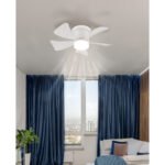 Ventilator de plafon metal alb mat, plastic alb mat, plastic opal, dimmable, mai multe niveluri prin întrerupător de perete, telecomandă, baterie inclusă 1x CR2025, 15m², ø:400mm, H:126mm, incl. LED 9W 230V, sursă 1000lm, ieșire 800lm, CCT 2700-6500K - imagine 2