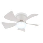 Ventilator de plafon metal alb mat, plastic alb mat, plastic opal, dimmable, mai multe niveluri prin întrerupător de perete, telecomandă, baterie inclusă 1x CR2025, 15m², ø:400mm, H:126mm, incl. LED 9W 230V, sursă 1000lm, ieșire 800lm, CCT 2700-6500K - imagine 4