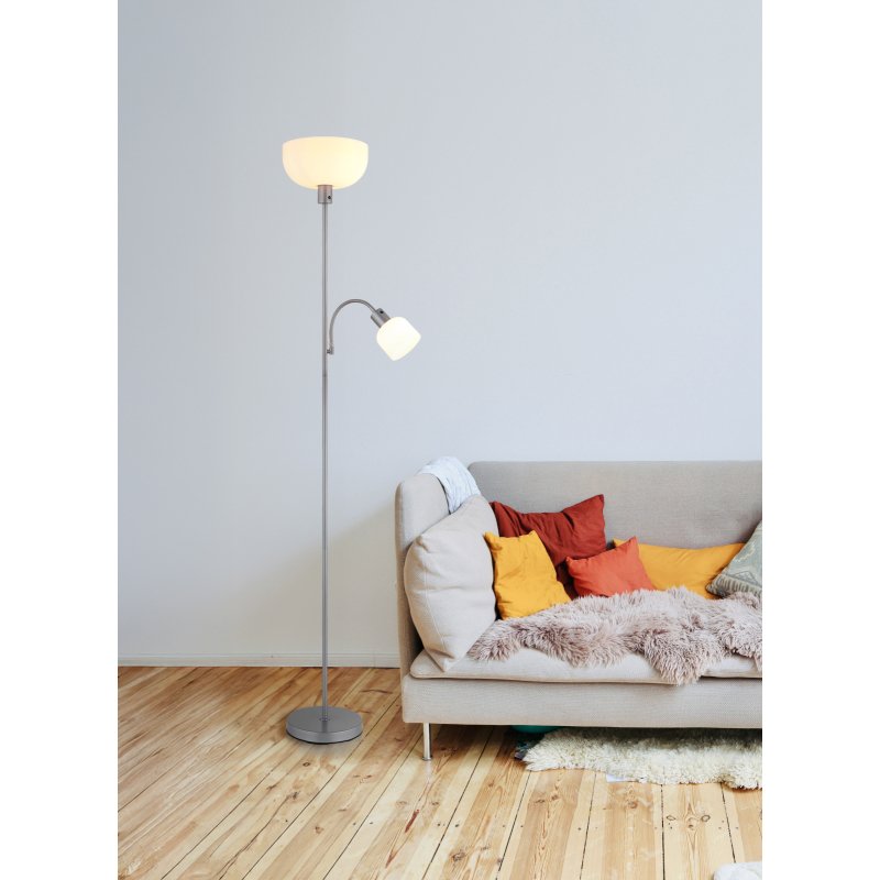hinton-59947-g29639-6 Lampadar Hinton, Argintiu mat, E27 1x60W, Ø260mm, H1787mm, Globo - imagine 1
