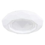 Plafonieră metal alb mat, opal strălucitor acrilic, inel cromat, reglabil, mai multe niveluri prin intermediul comutatorului de perete, telecomandă, ø:400mm, H:85mm, LED 24W 230V, sursă 200-2300lm, 150-1600lm ieșire, CCT 2700-6500K - imagine 3