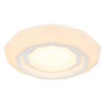 Plafonieră metal alb mat, opal strălucitor acrilic, inel cromat, reglabil, mai multe niveluri prin intermediul comutatorului de perete, telecomandă, ø:400mm, H:85mm, LED 24W 230V, sursă 200-2300lm, 150-1600lm ieșire, CCT 2700-6500K - imagine 5